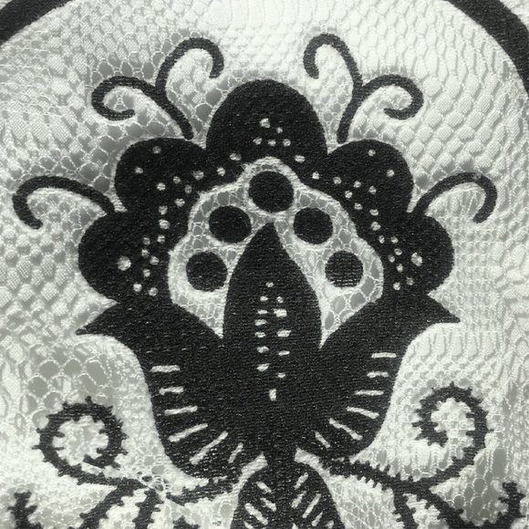 NWT sz 18 New York & Company PAPER WHITE Threaded Summer Skirt w/ Black Pattern - Picture 10 of 10